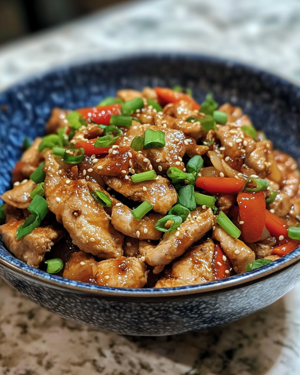 Pressure cooker with cooked chicken bulgogi