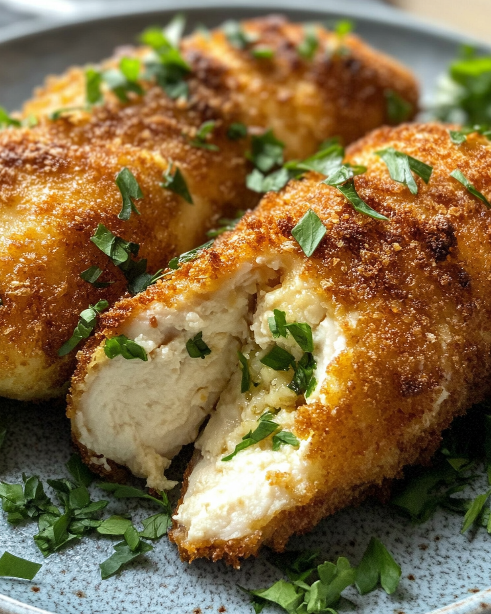 Finished chicken Kiev ready to eat