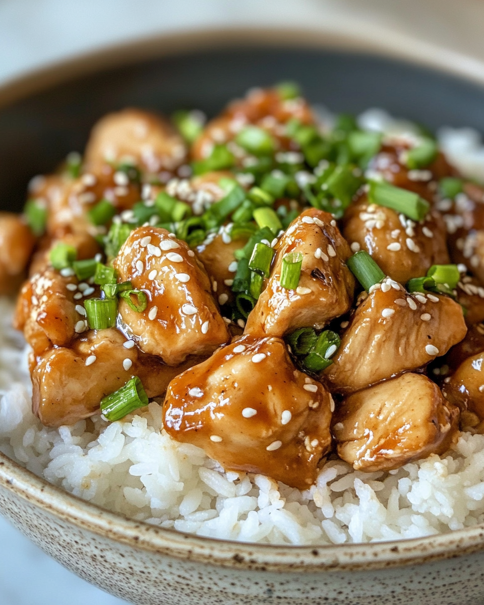 finished chicken teriyaki plated and ready to eat