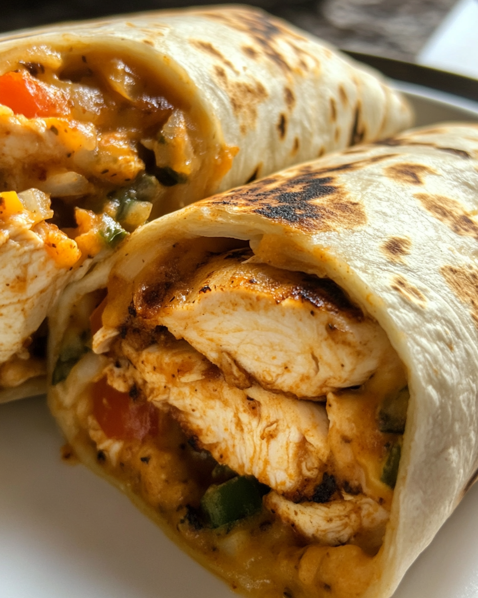 Chipotle ranch grilled chicken burrito preparation