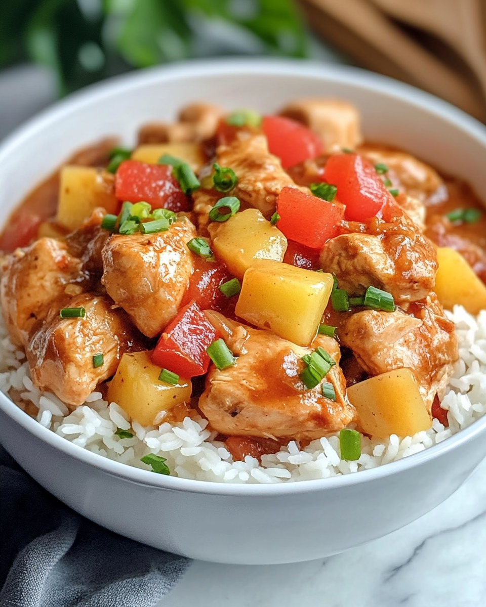 Slow cooker Huli Huli chicken sauce and chicken in pot