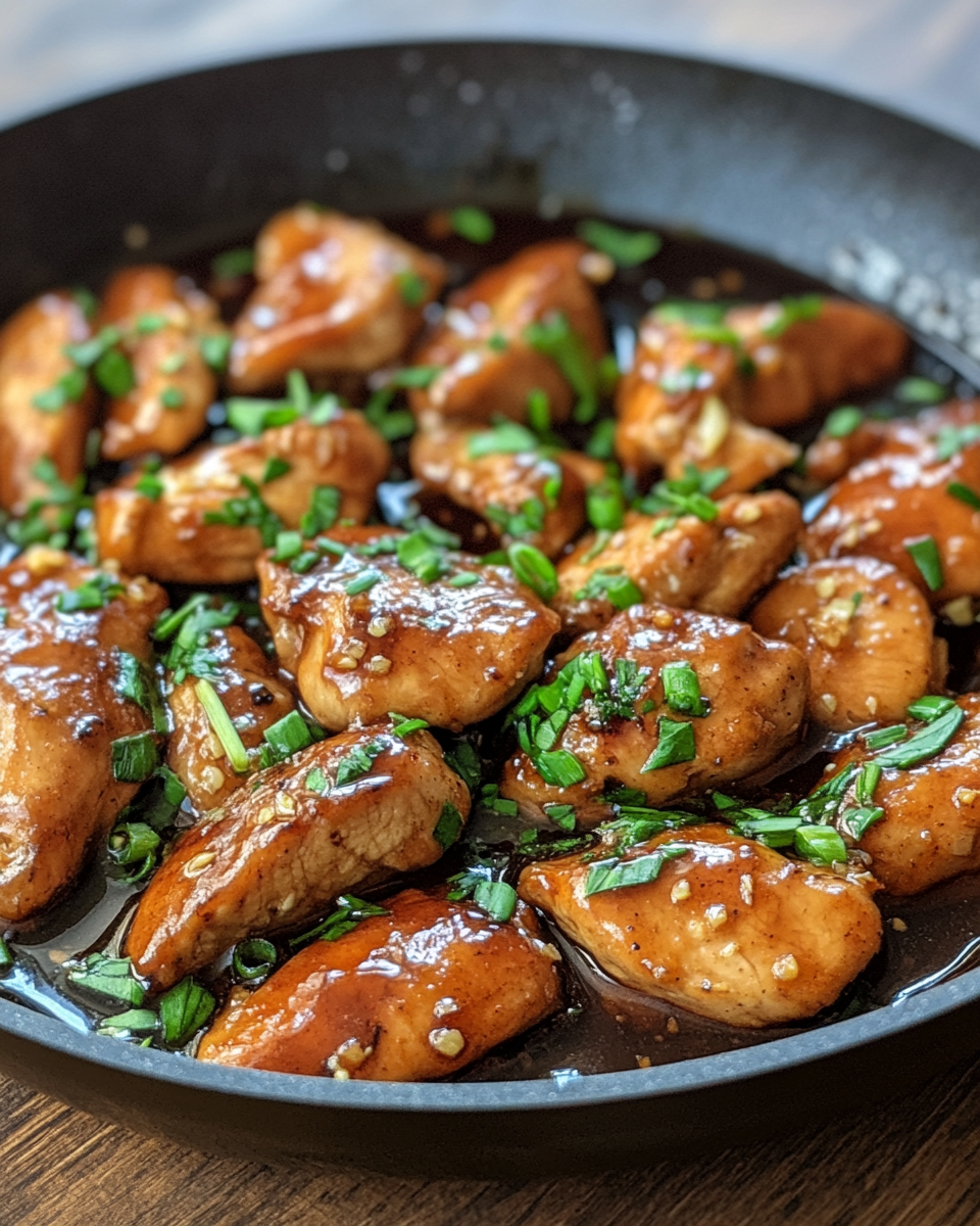 Juicy honey garlic chicken ready to be served