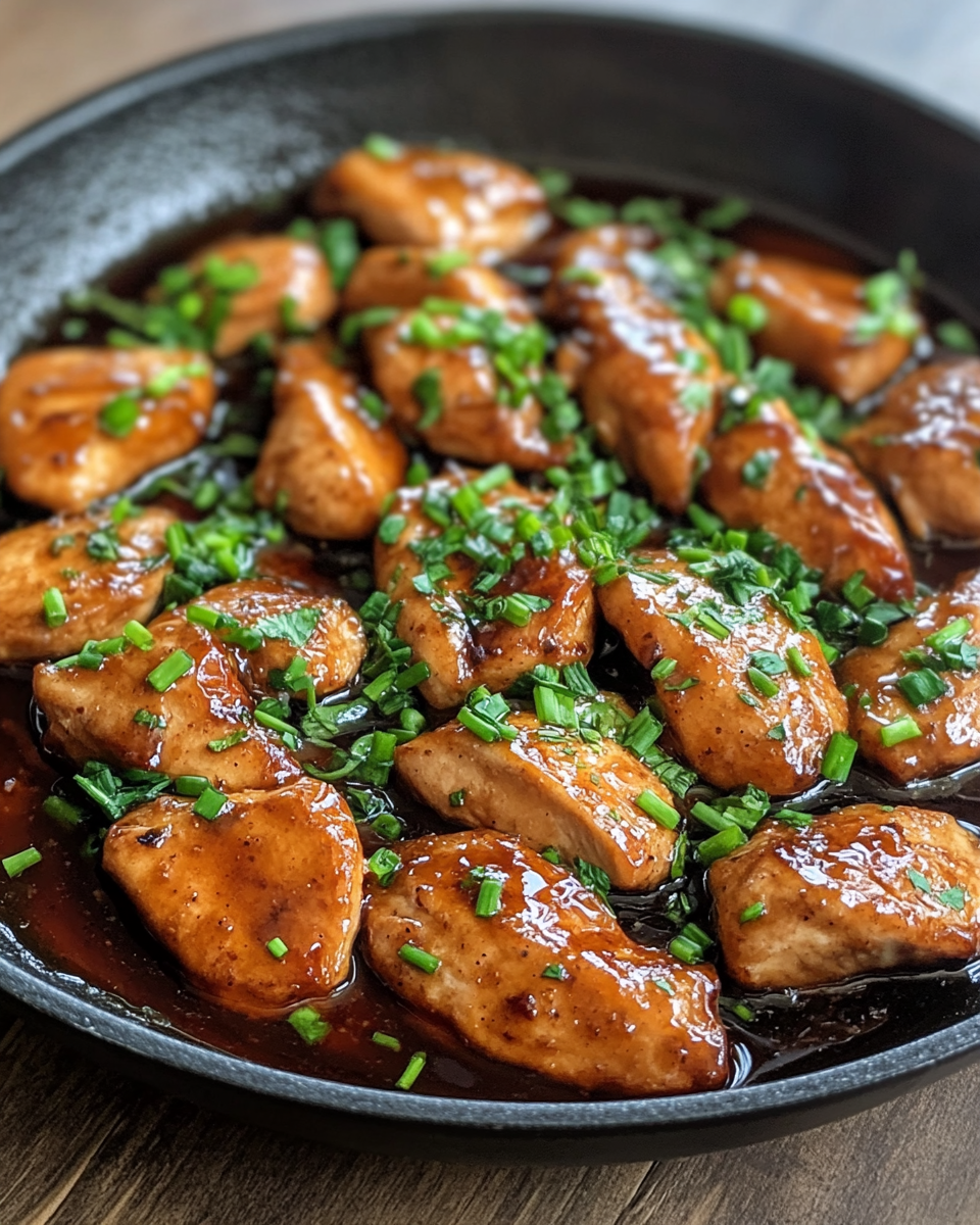 Honey garlic chicken cooked and ready to eat