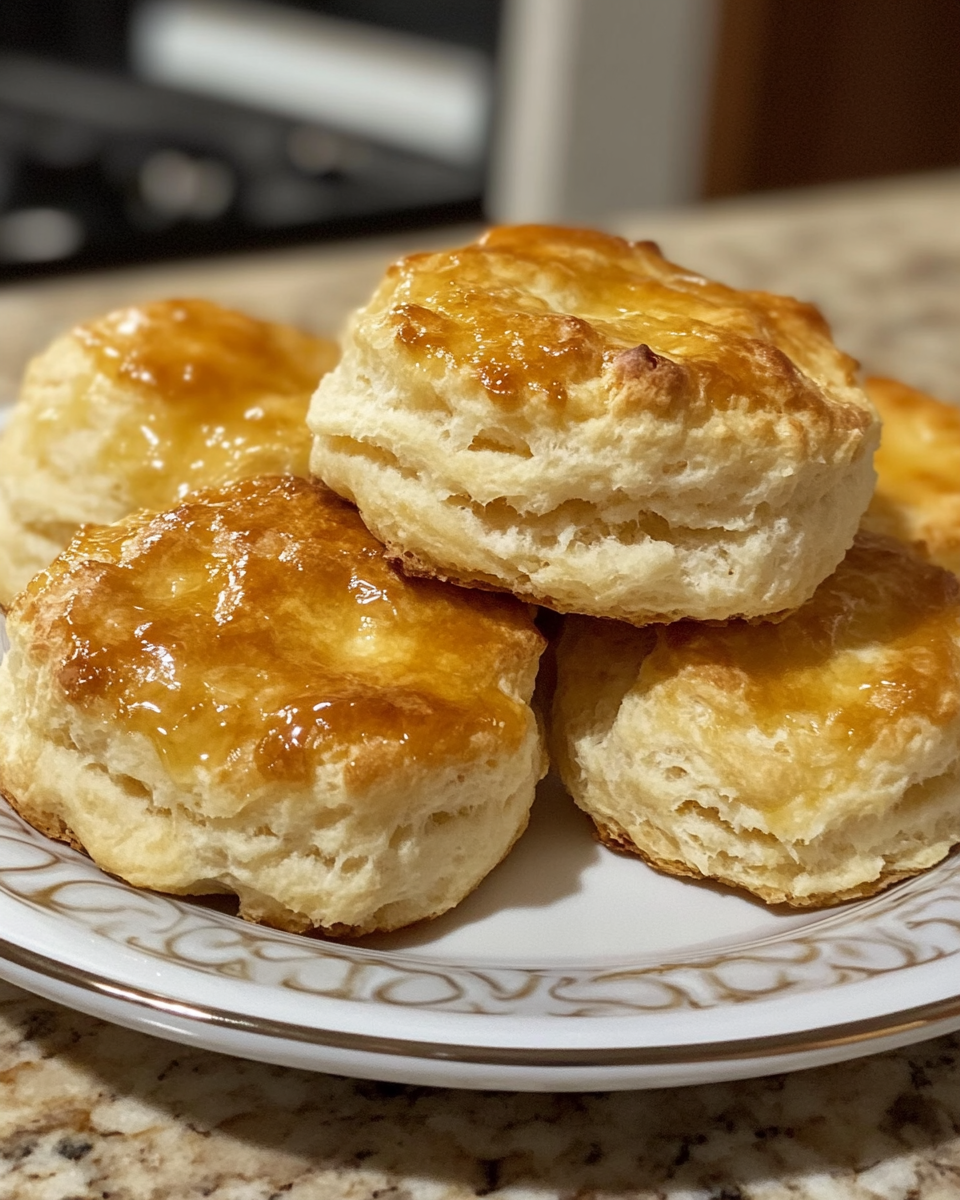 Hot honey chicken biscuits fresh from the pressure cooker with flaky biscuits