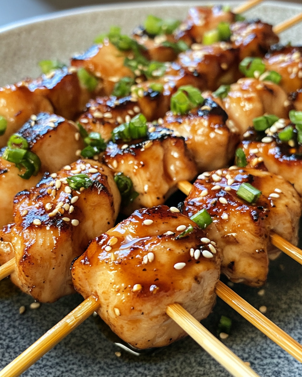 Ingredients for Japanese chicken yakitori meal