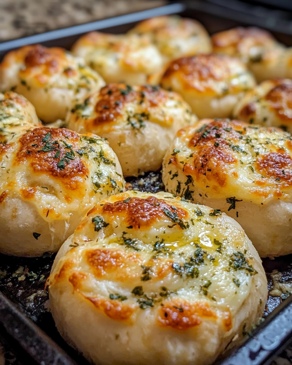 Freshly cooked cheesy rolls served warm