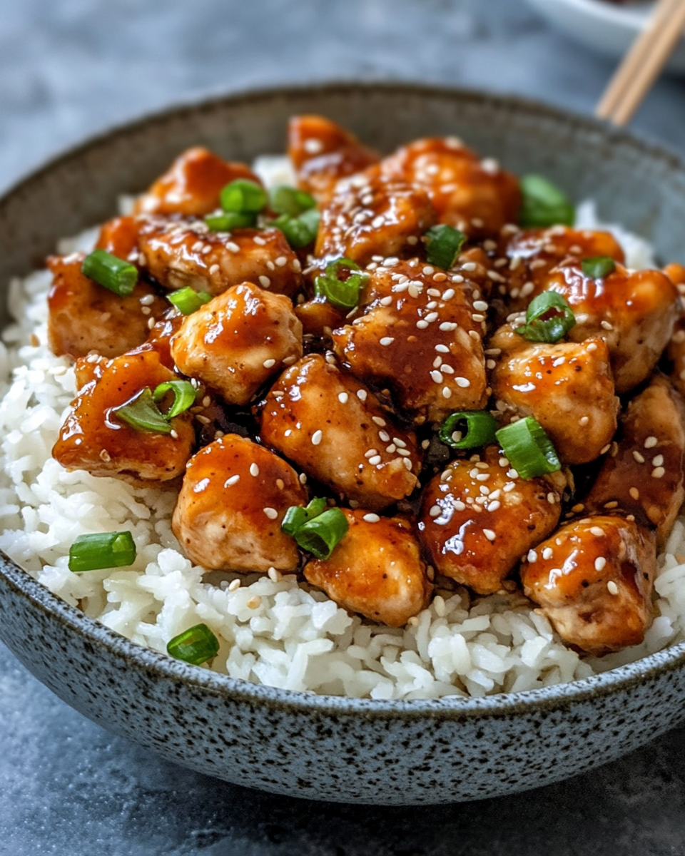 Delicious teriyaki chicken in pressure cooker