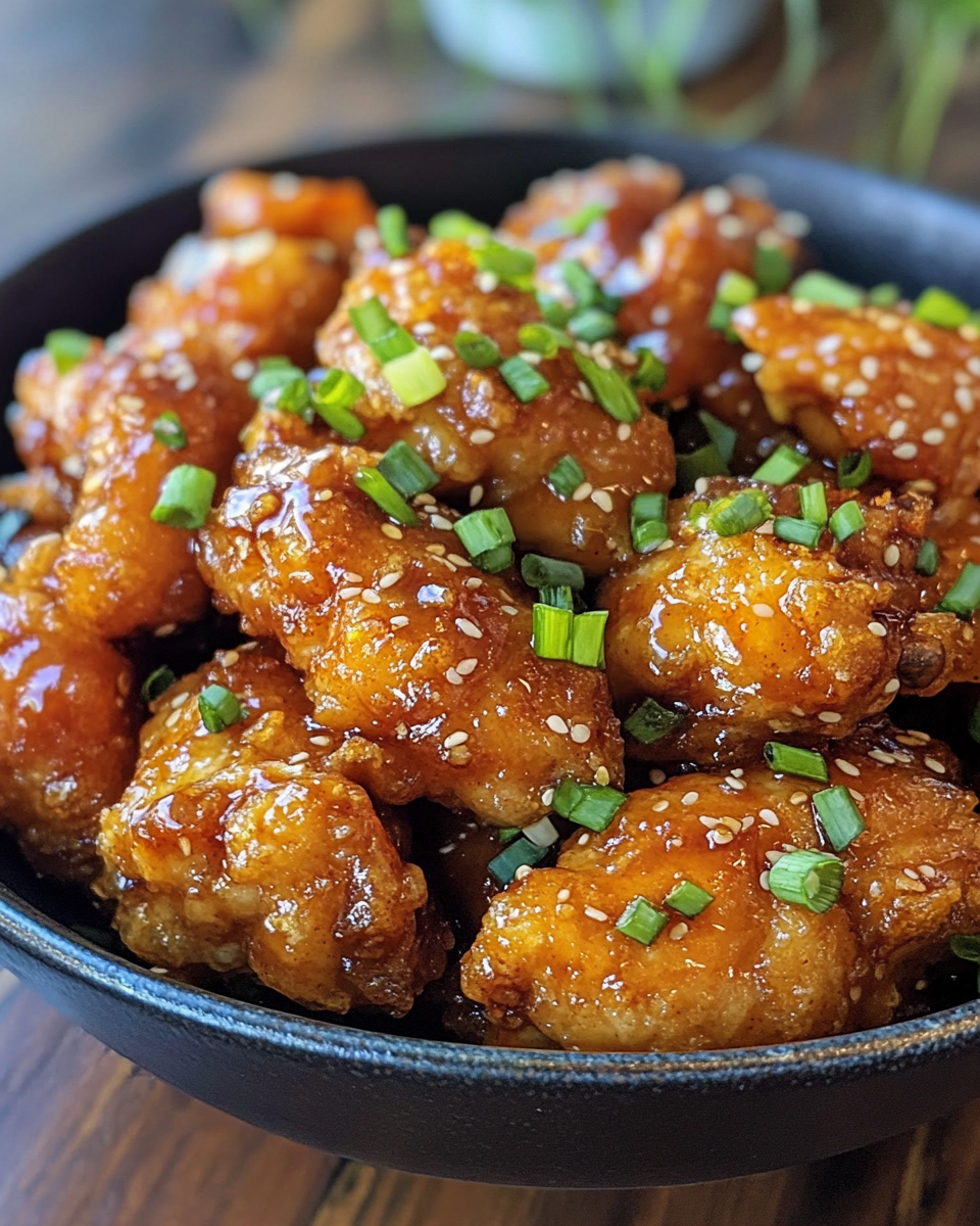 Crispy orange chicken in a pressure cooker