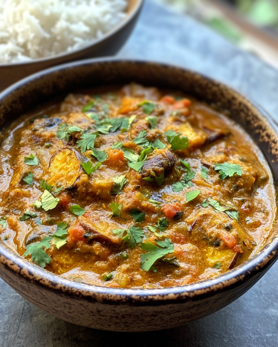 Spices and vegetables in a pressure cooker