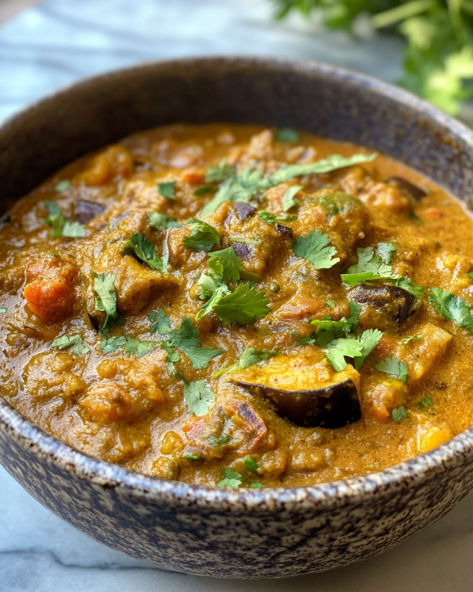 A bowl of vegetable curry ready to eat