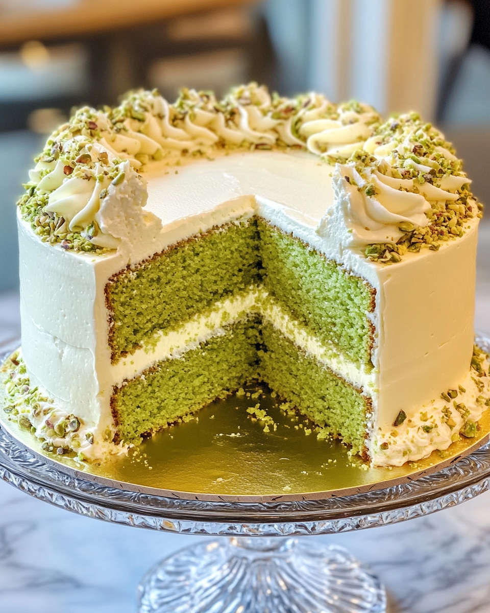 Freshly baked pistachio cake in the pressure cooker