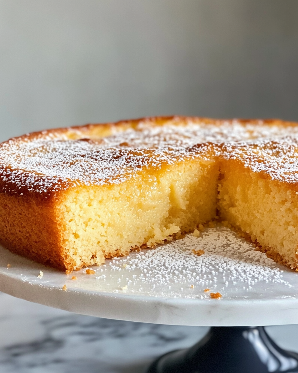 Sliced French Butter Cake ready to serve