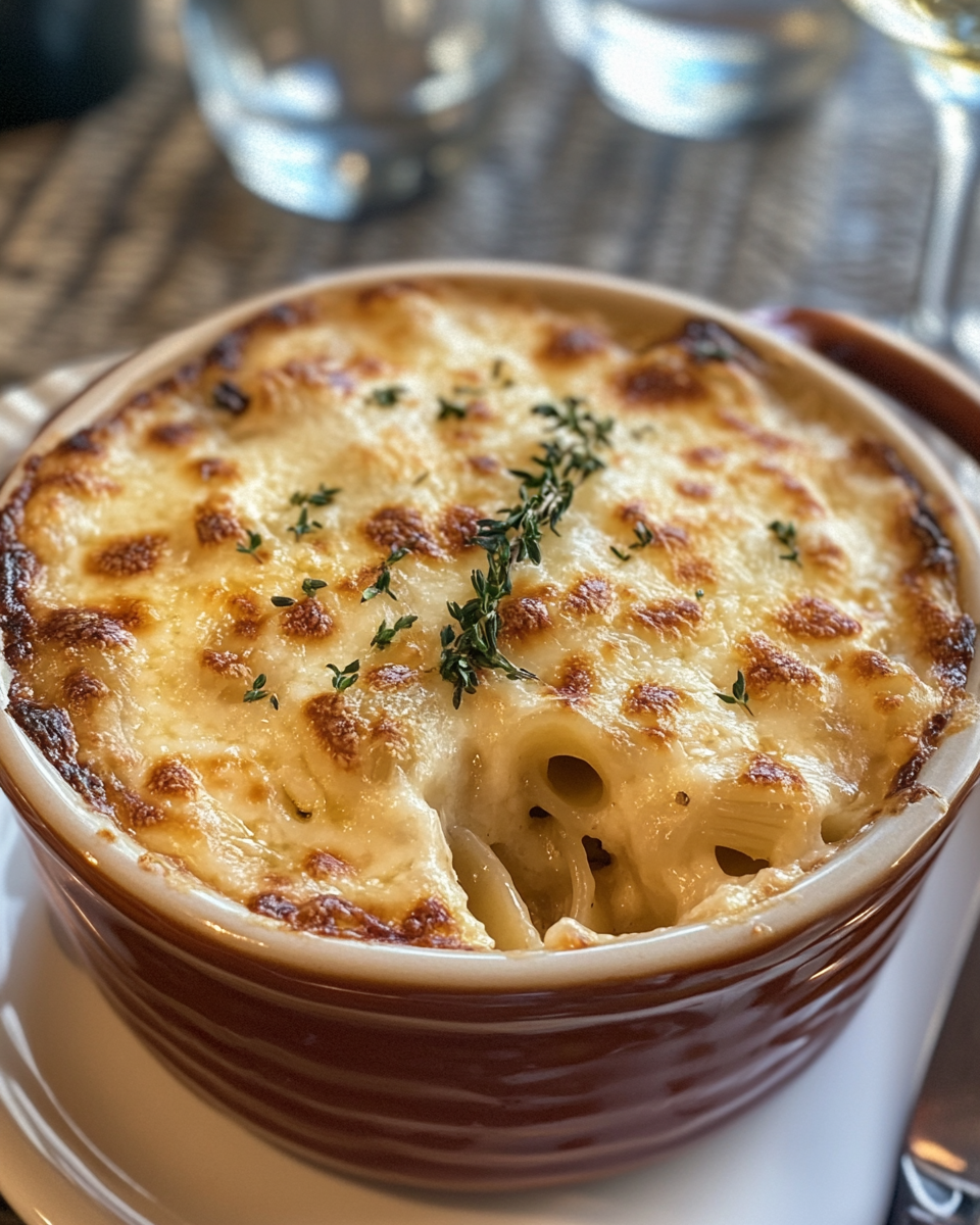Ingredients for French onion soup pasta recipe
