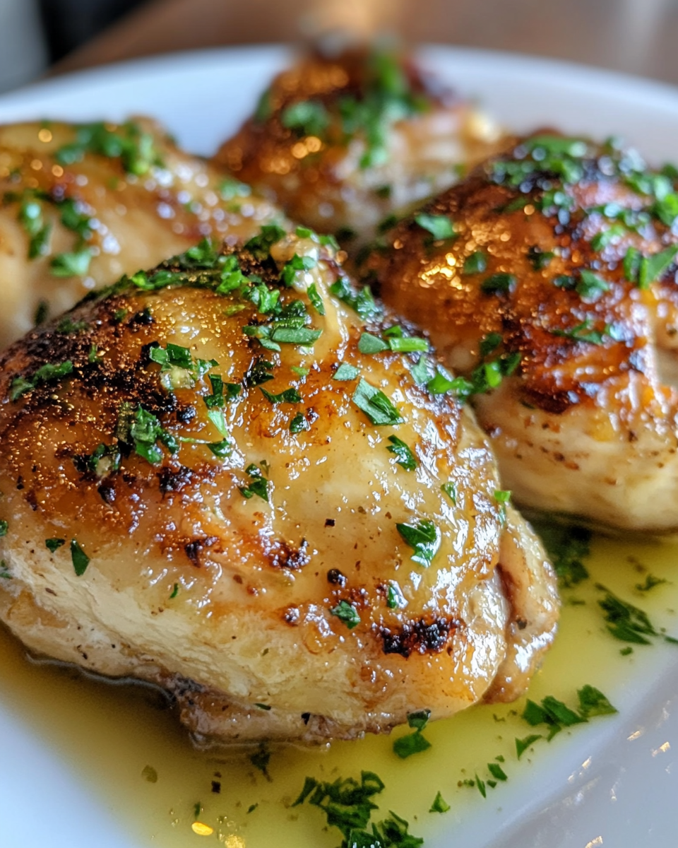 Serving garlic butter chicken with sides on a plate