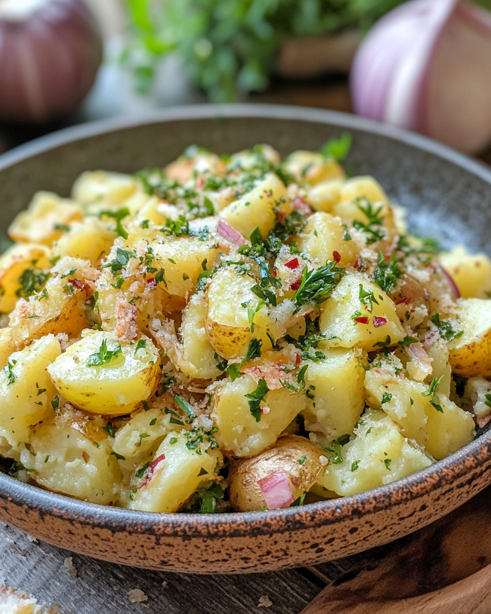 Finished German Potato Salad served