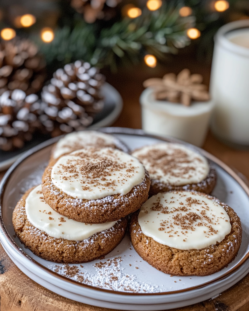 Gingerbread cheesecake cookies soft spiced creamy holiday treat