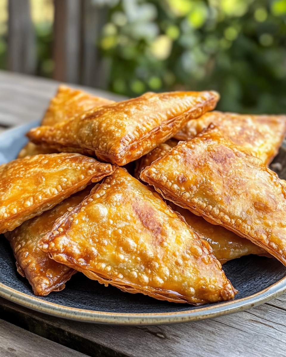 Golden crispy samosa patties ready to serve