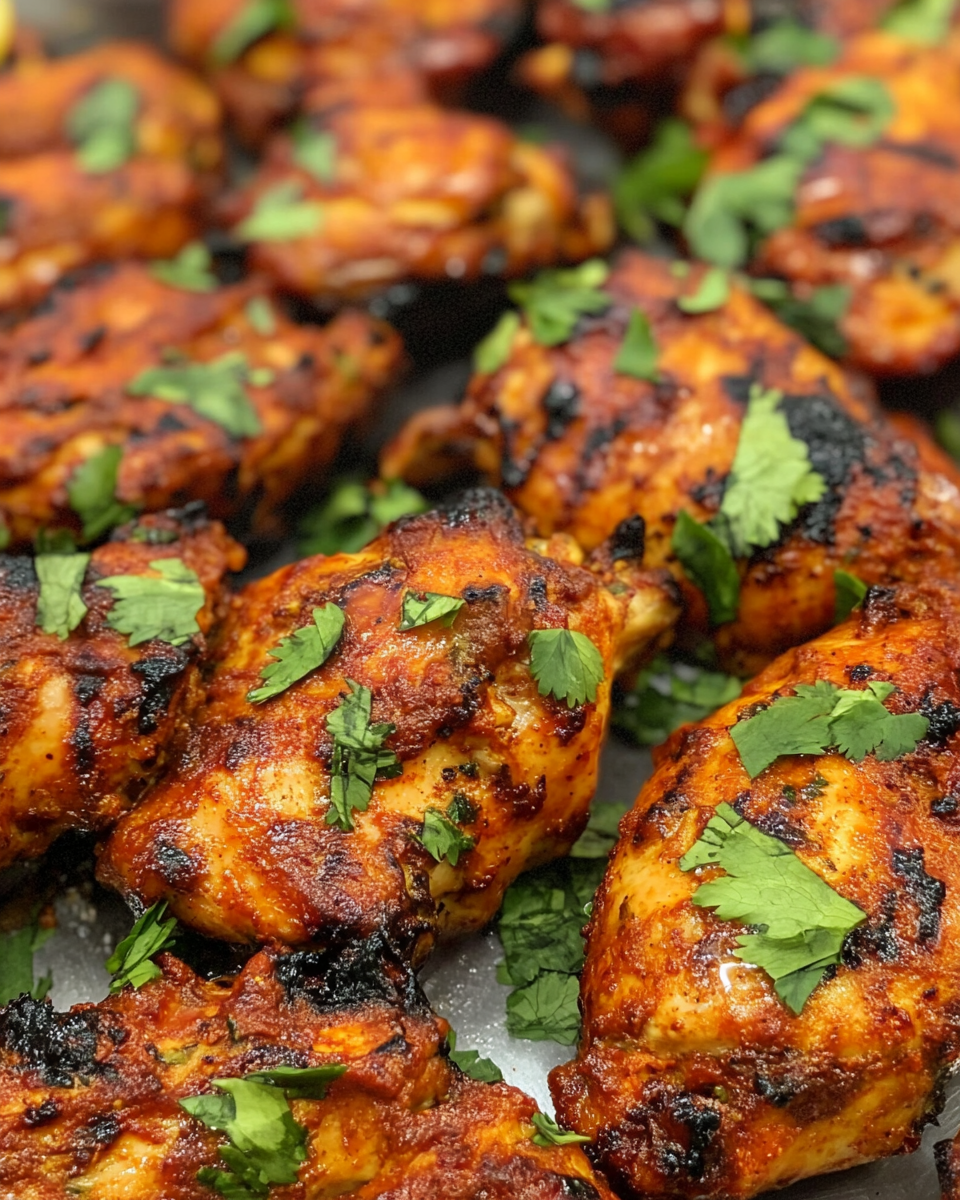 Grilled tandoori chicken freshly cooked