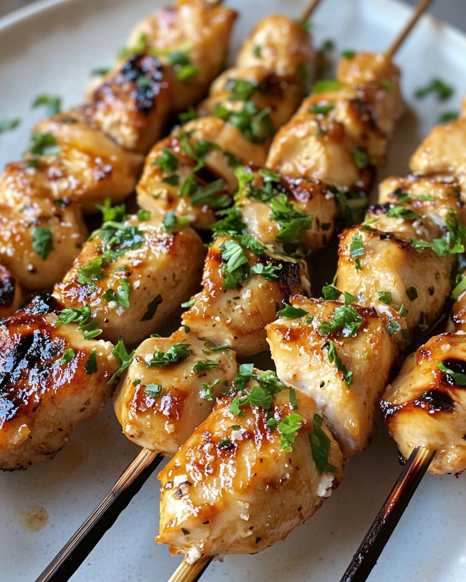 Ingredients portioned for grilled Thai coconut chicken skewers