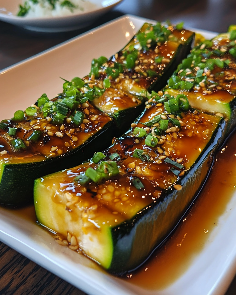 Hibachi style zucchini cooked in a pressure cooker