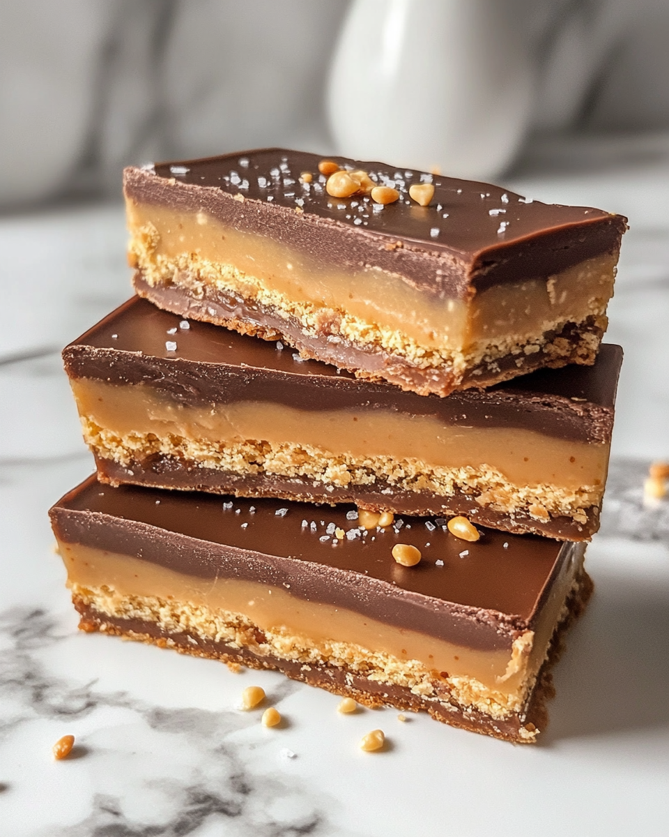 Gluten-free vegan homemade Twix bars on plate