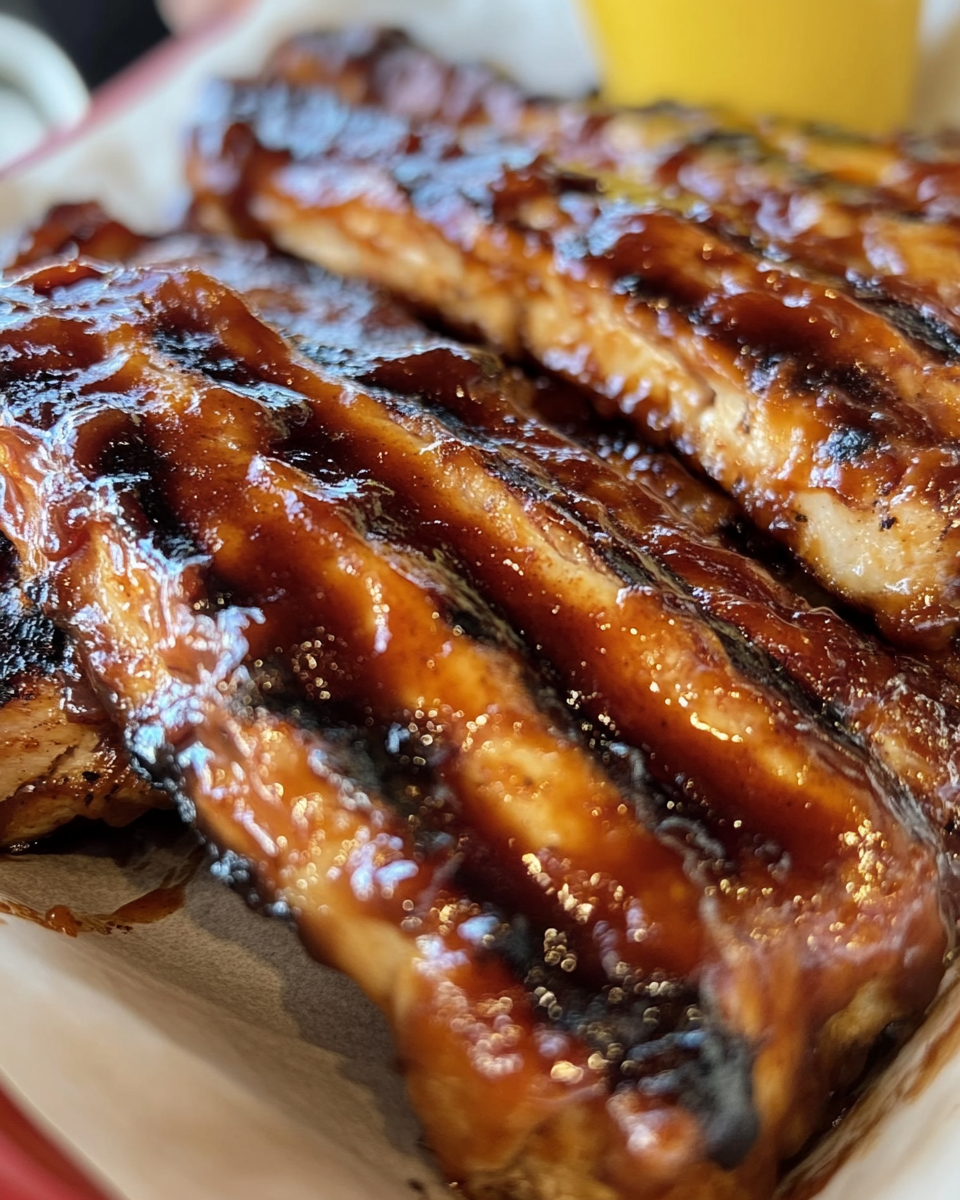 Pressure cooker honey barbecue chicken in dish