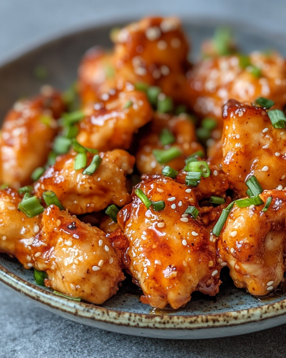 Sauce being prepared for honey garlic chicken bites