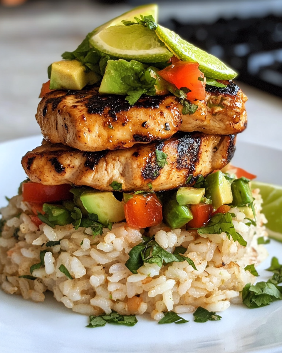 Final Honey Lime Chicken Avocado Rice Stack Ready to Eat