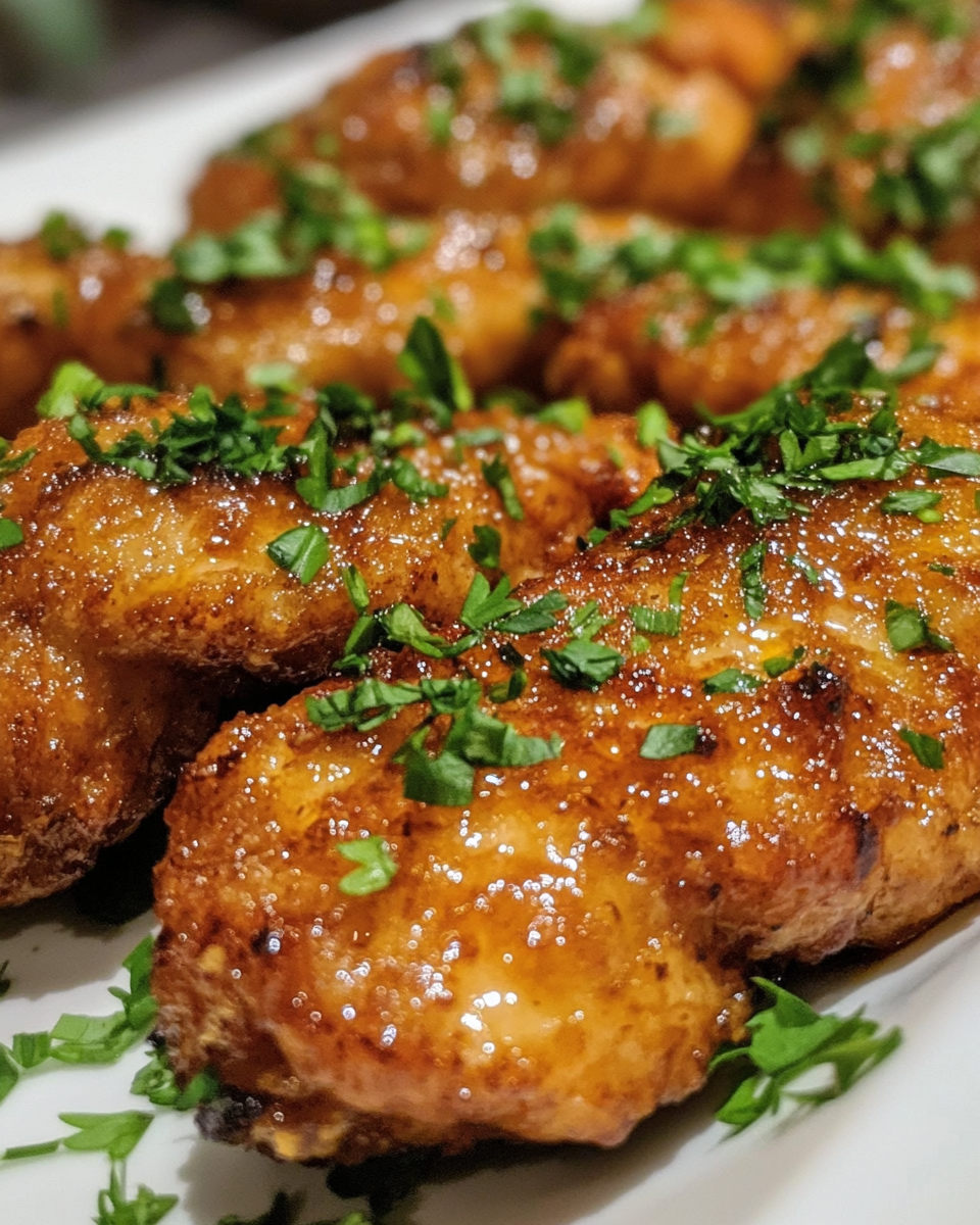 Hot honey chicken cutlets served ready to eat