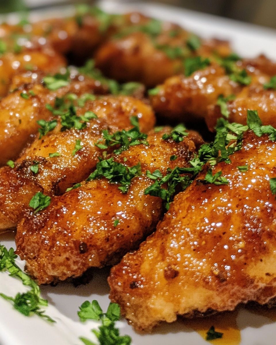 Hot honey chicken cutlets freshly cooked