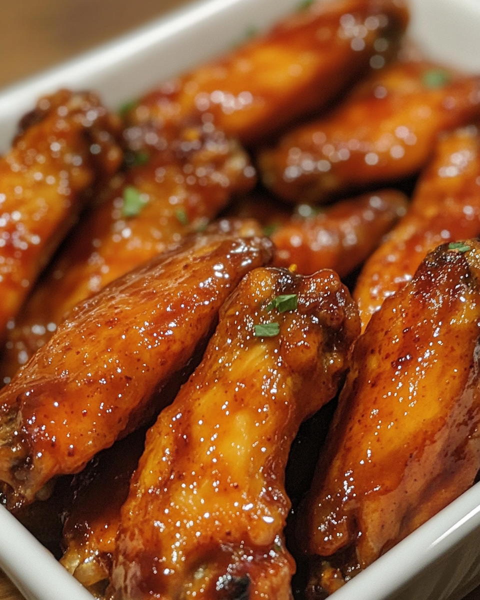 Grilled chicken wings with honey glaze