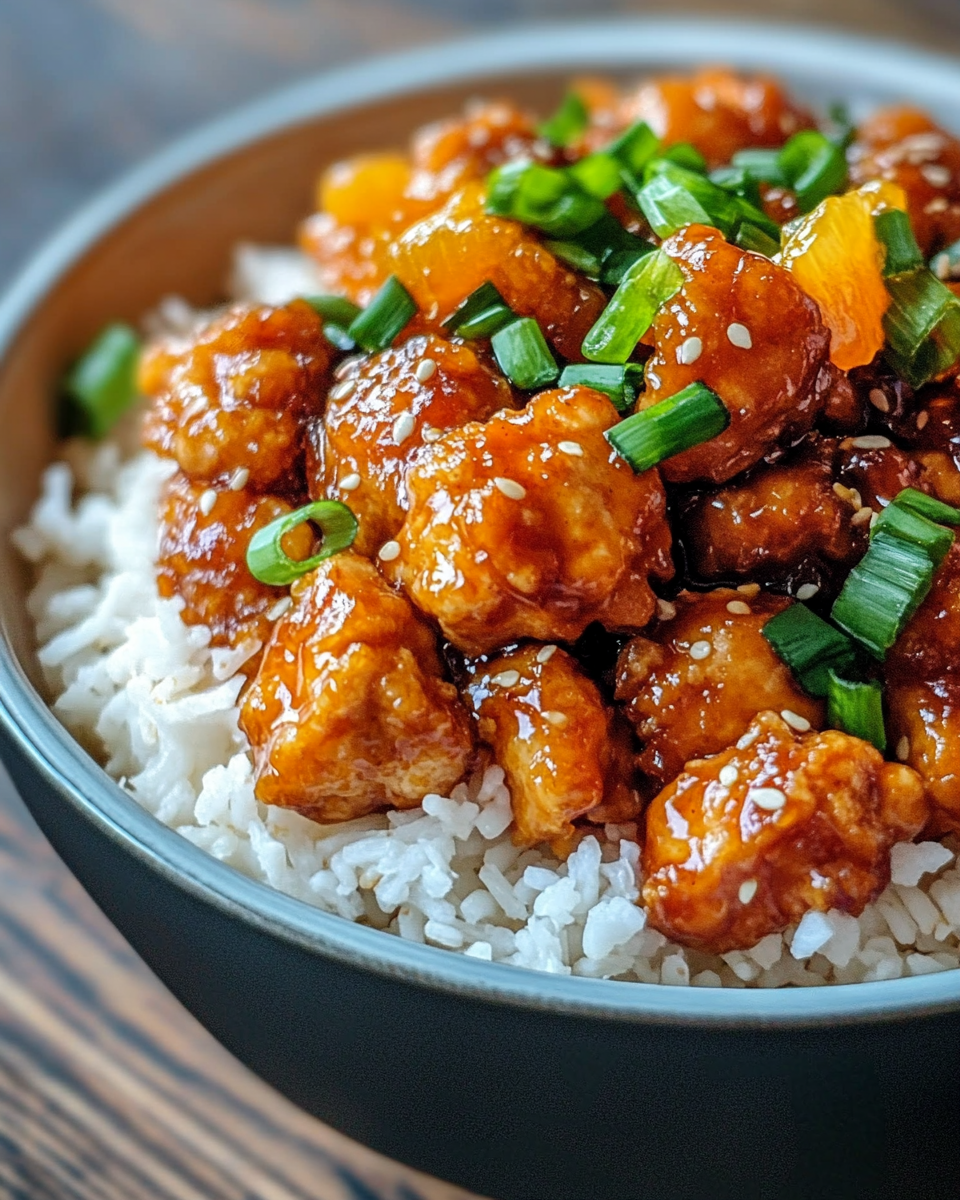 Hot orange chicken in a plate