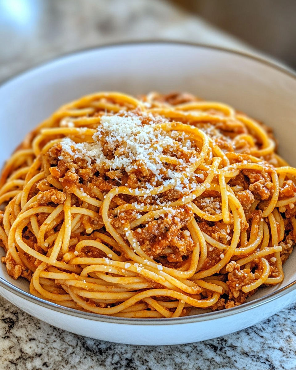 Creamy Instant Pot Monterey Spaghetti served