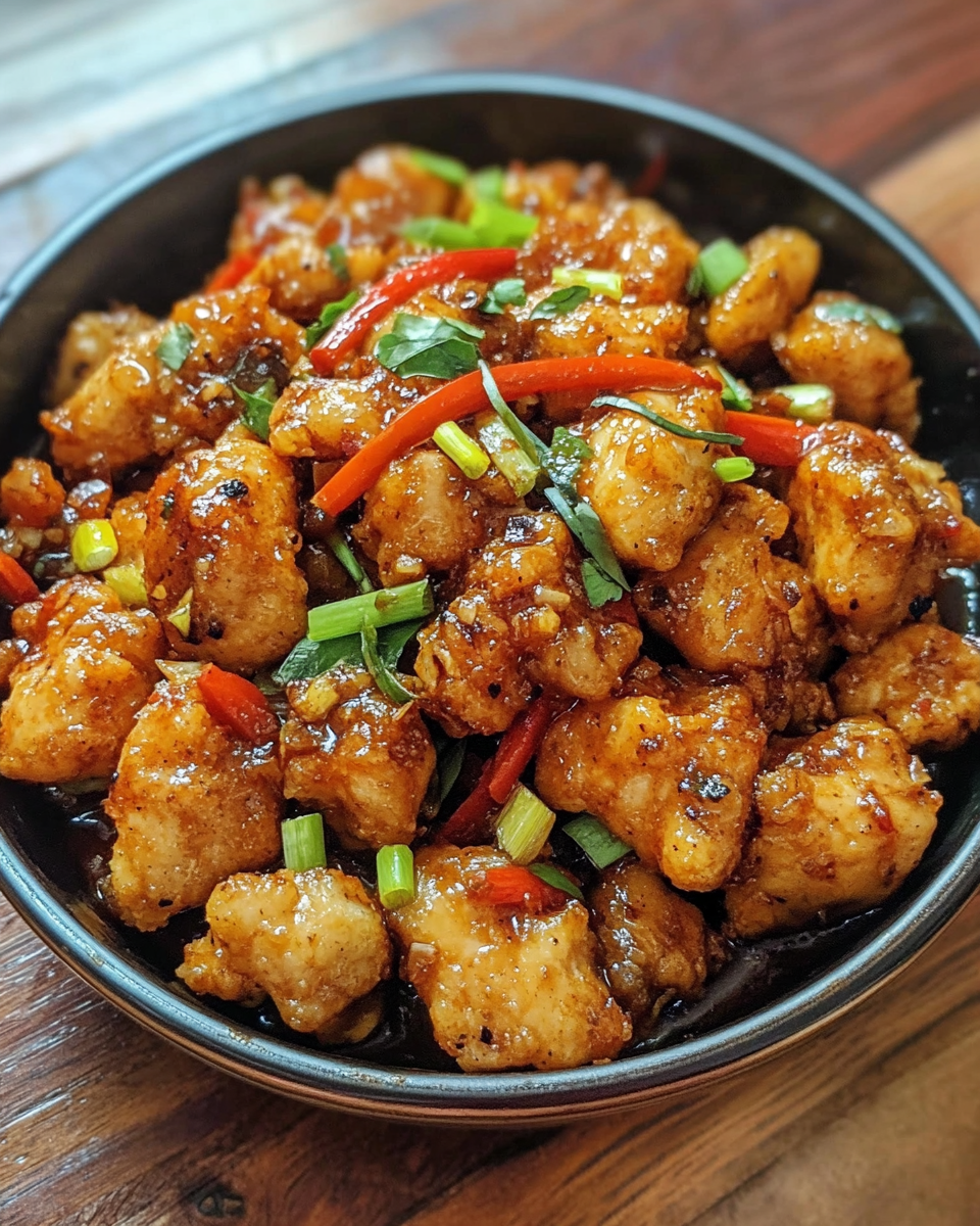 Finished juicy black pepper chicken ready to serve