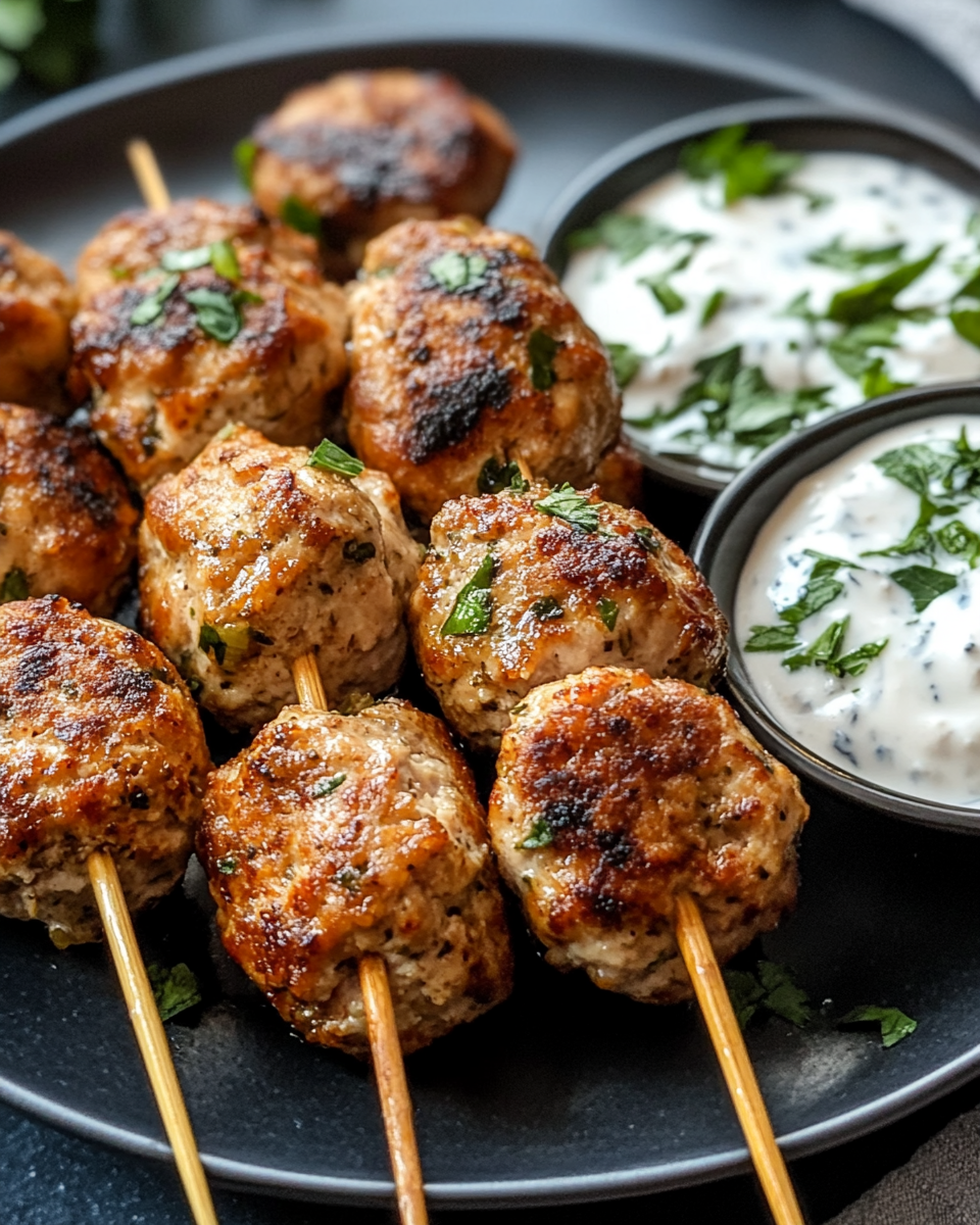 Cooking process with creamy garlic yogurt sauce and koftas