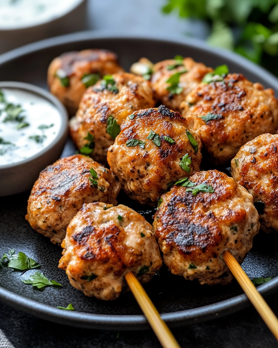 Irresistible Chicken Kofta with Creamy Garlic Yogurt Sauce