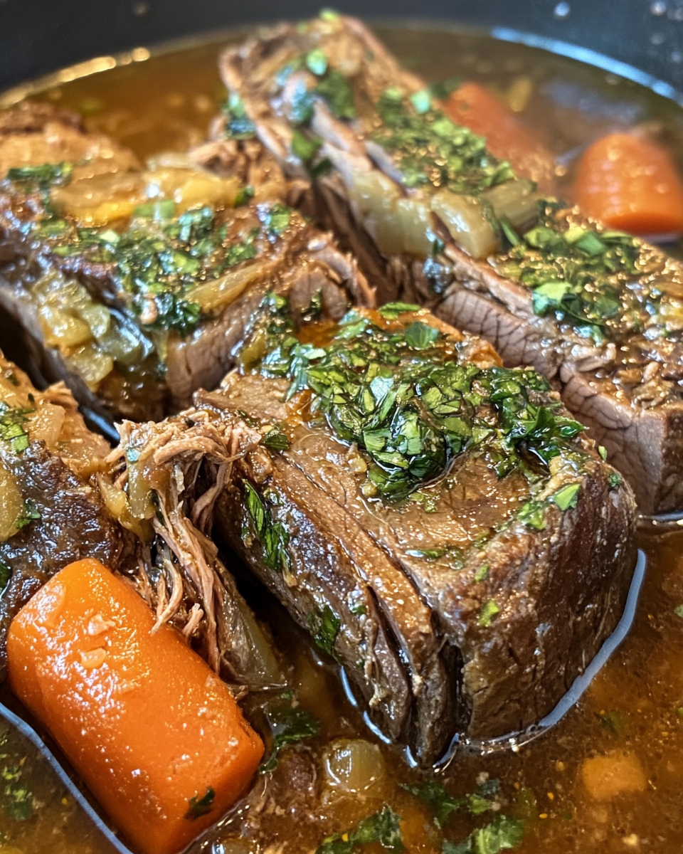 Fork cutting into Italian pot roast