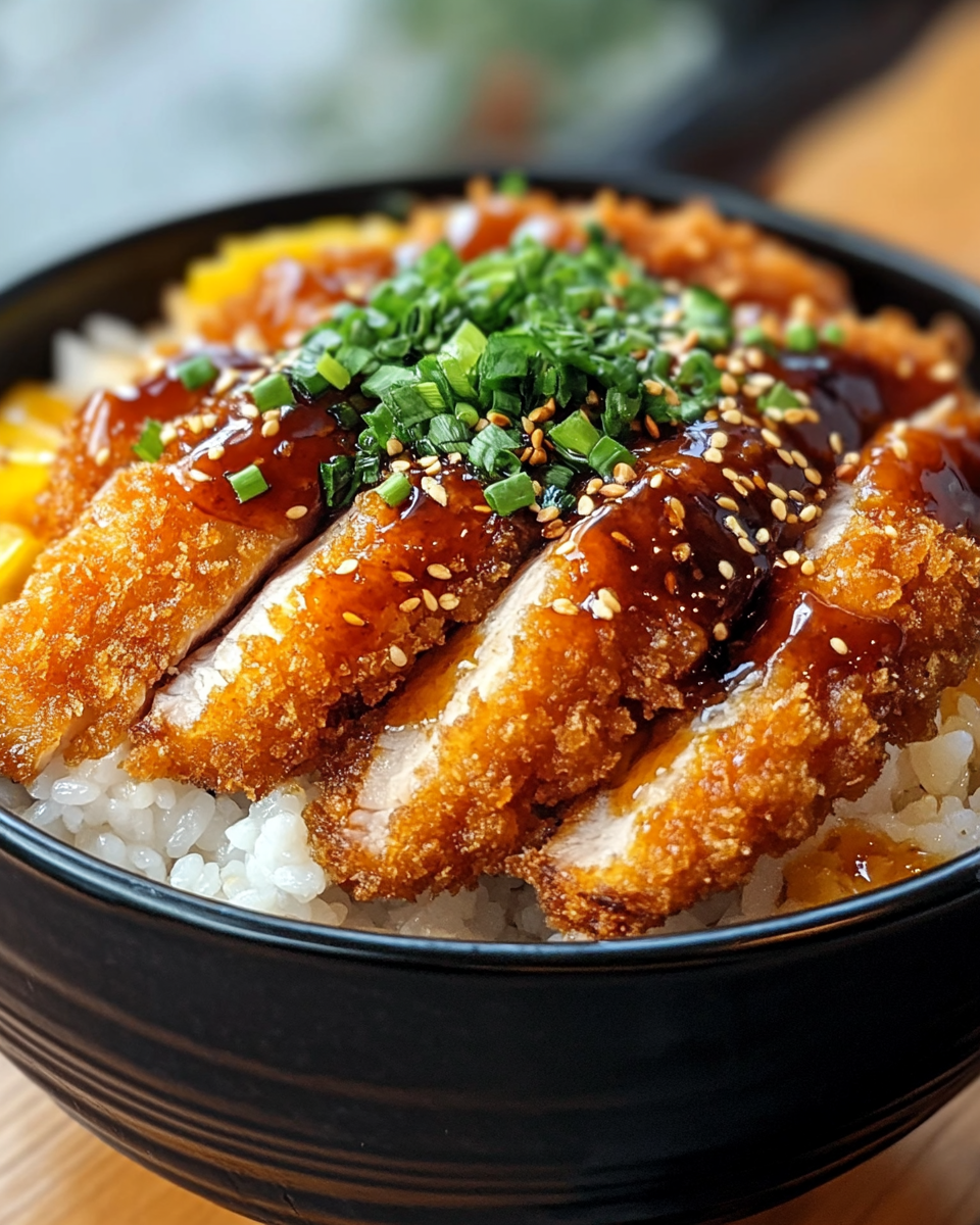 Japanese katsu bowls with tonkatsu sauce