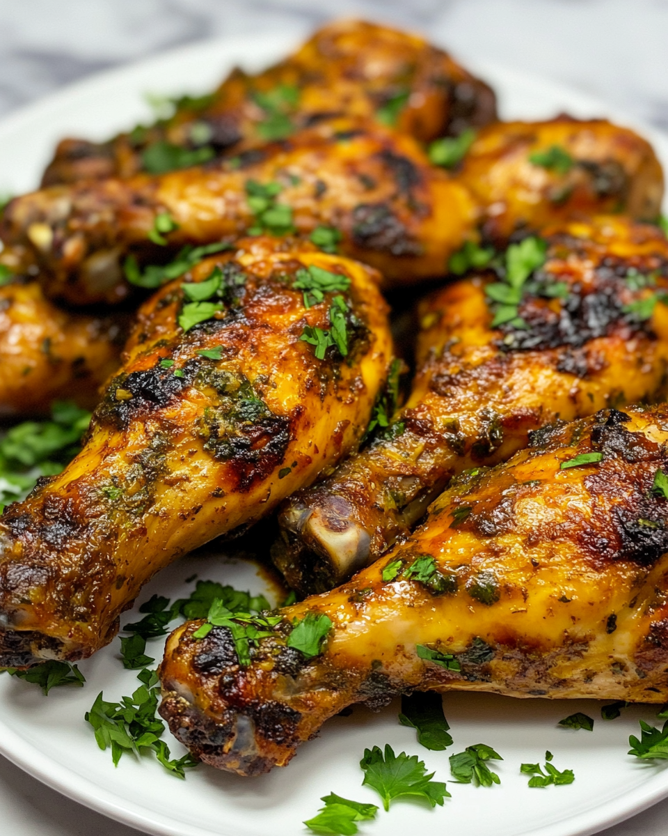 Cooked kalbi marinated chicken thighs plated