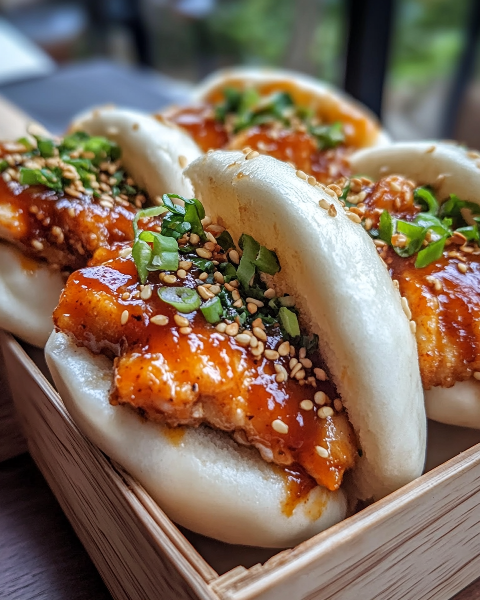 Korean Chicken Bao glaze coating chicken pieces