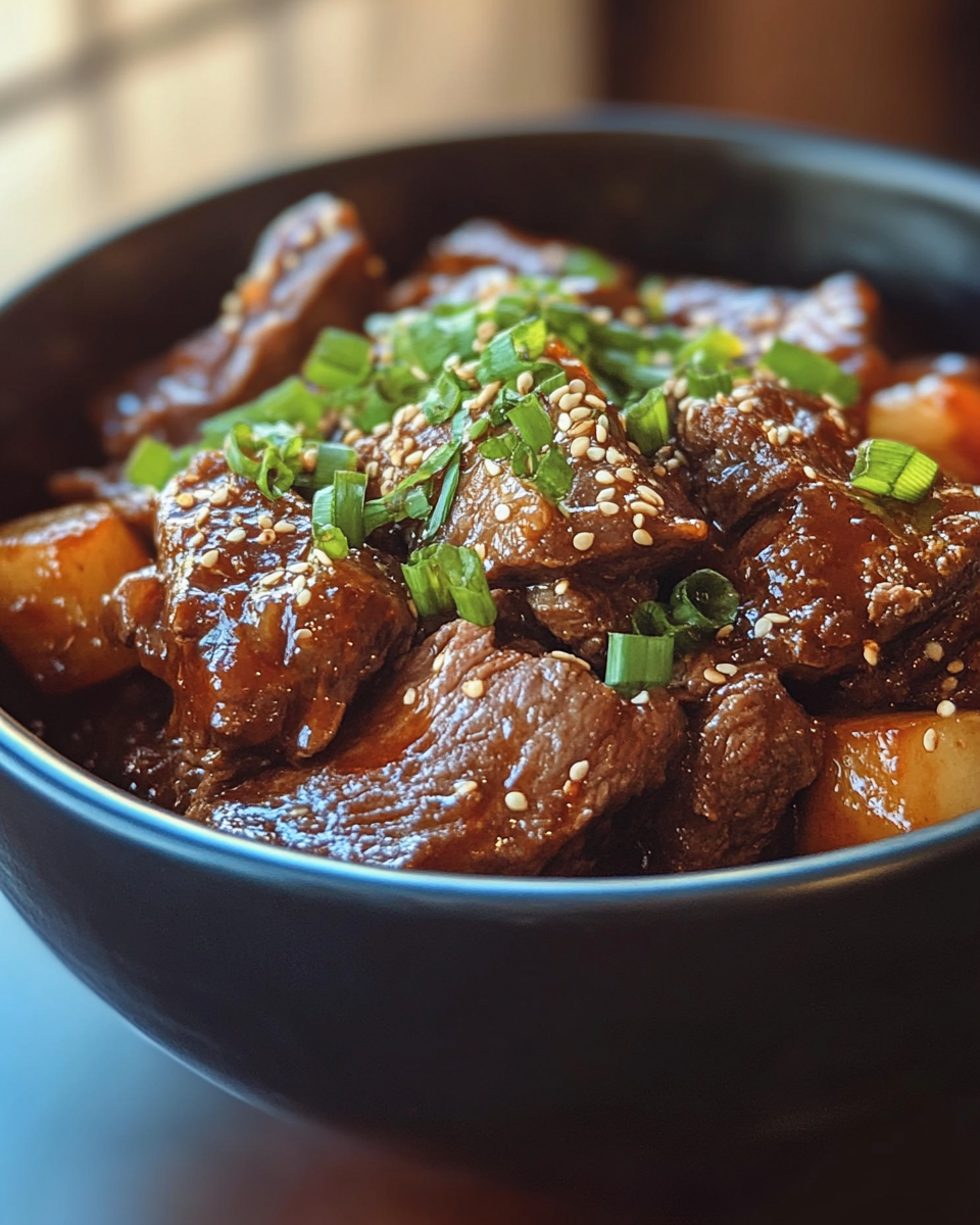 Finished Korean style pot roast ready to eat
