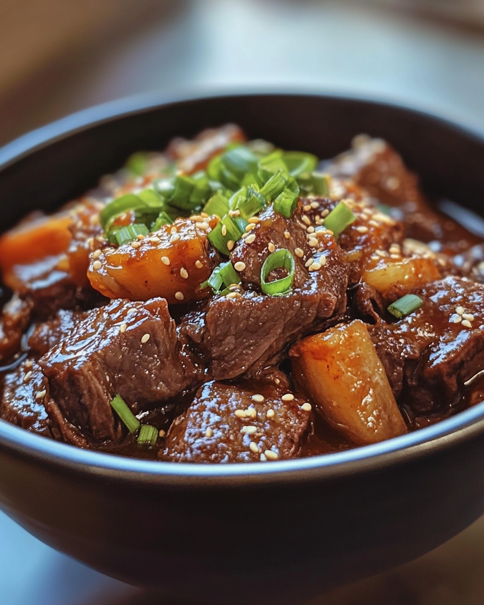 Korean style pot roast in a pot
