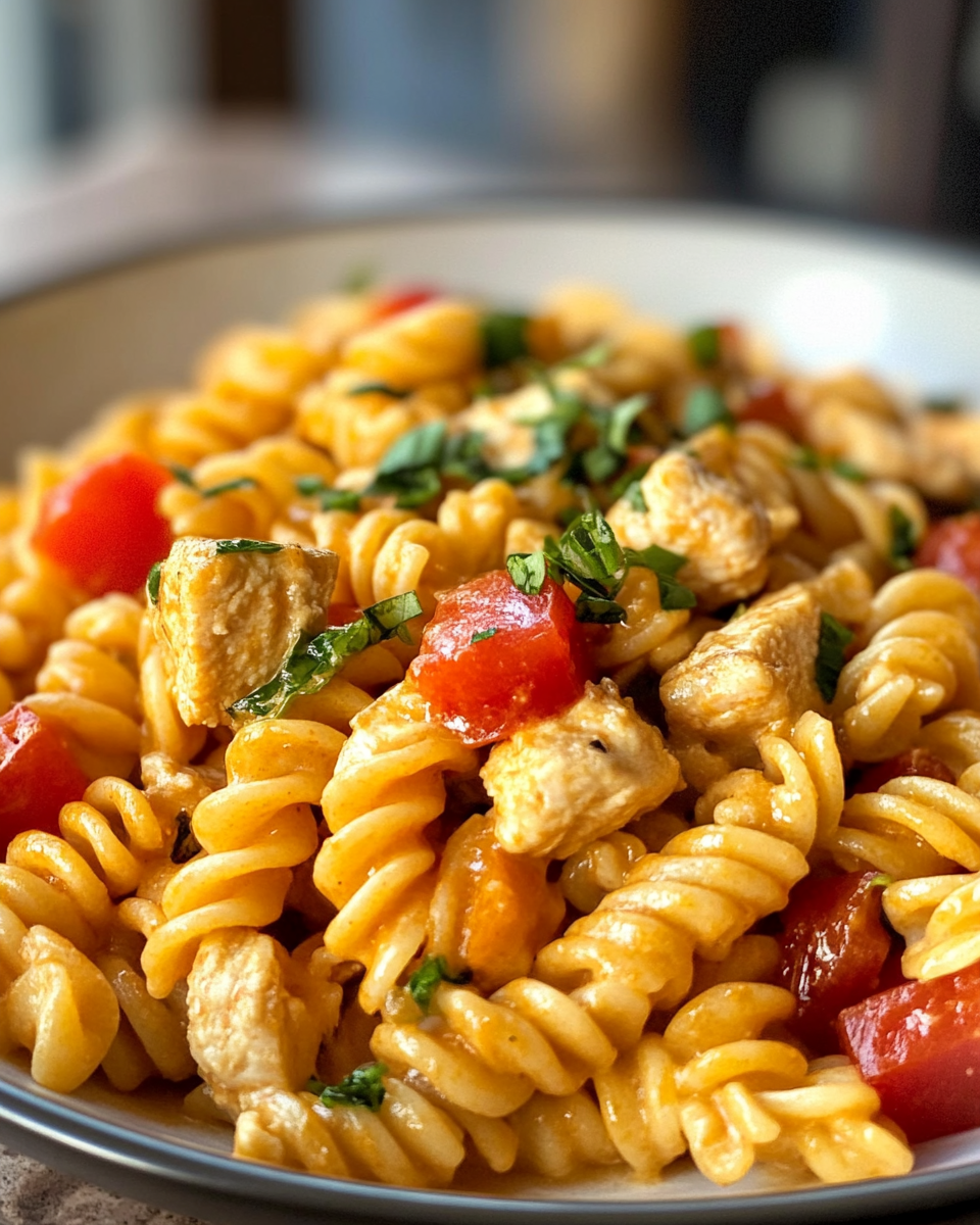 Marry Me Chicken Pasta freshly cooked in a pot