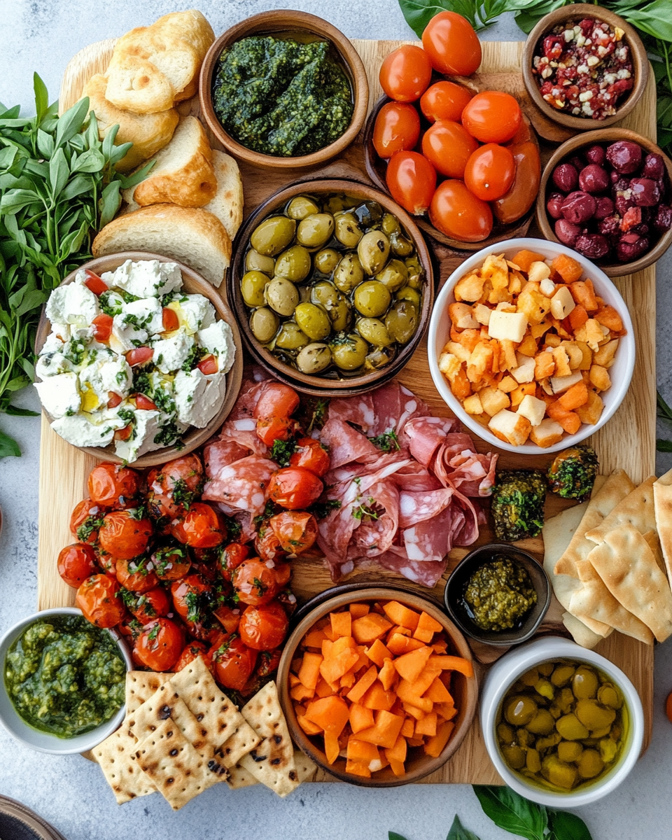 Mediterranean mezze tapas platter