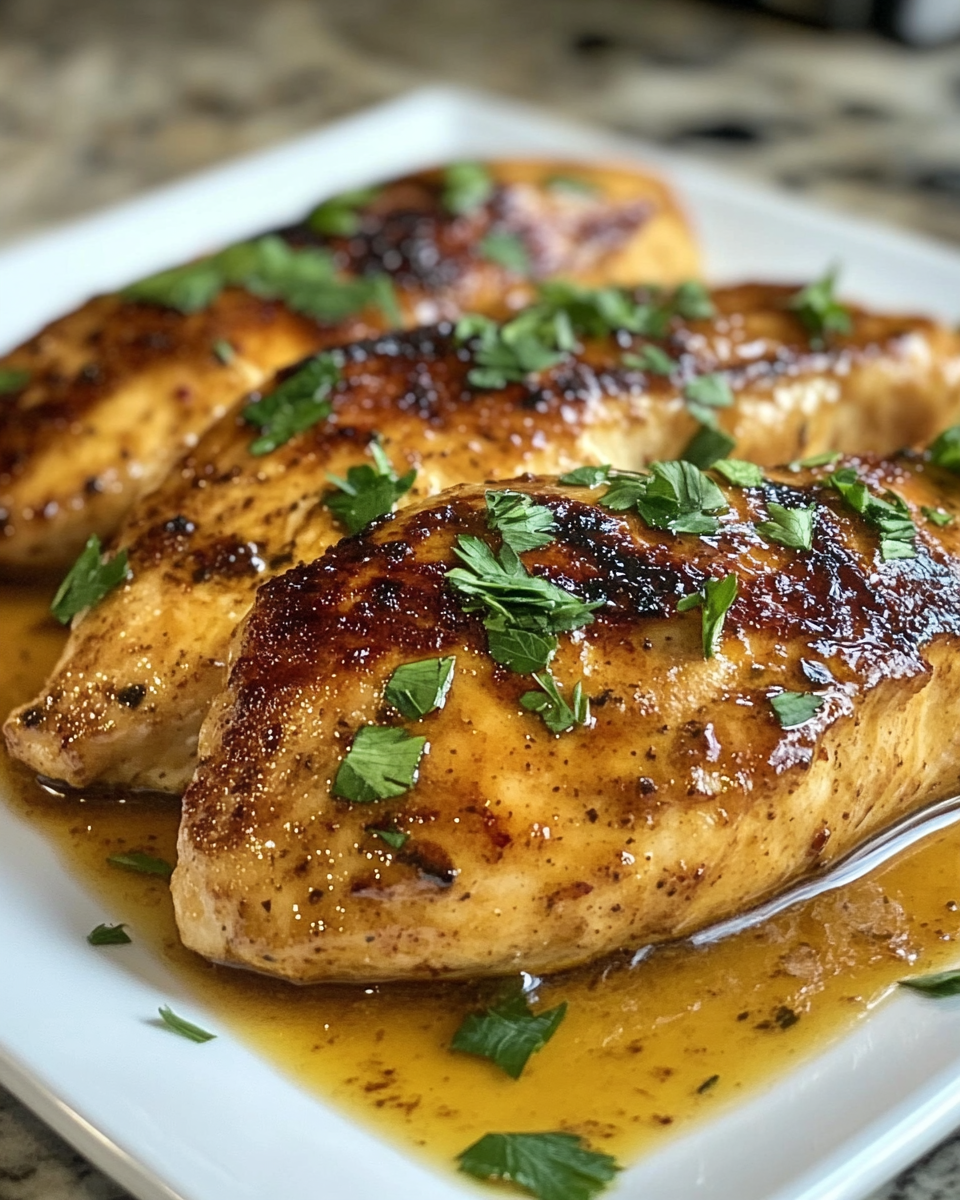 Cheesy creamy chicken baking in the oven.