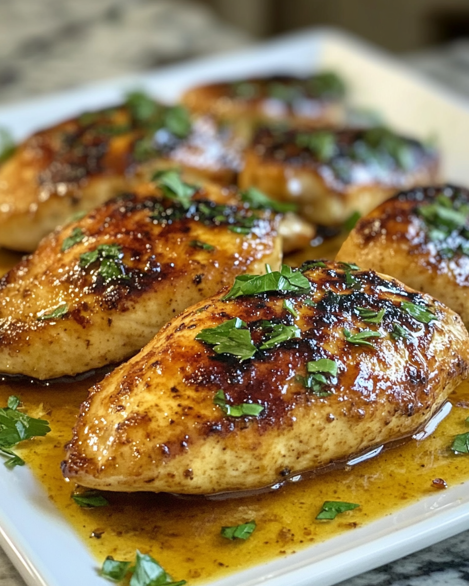 Golden crusted Parmesan cheesy chicken.