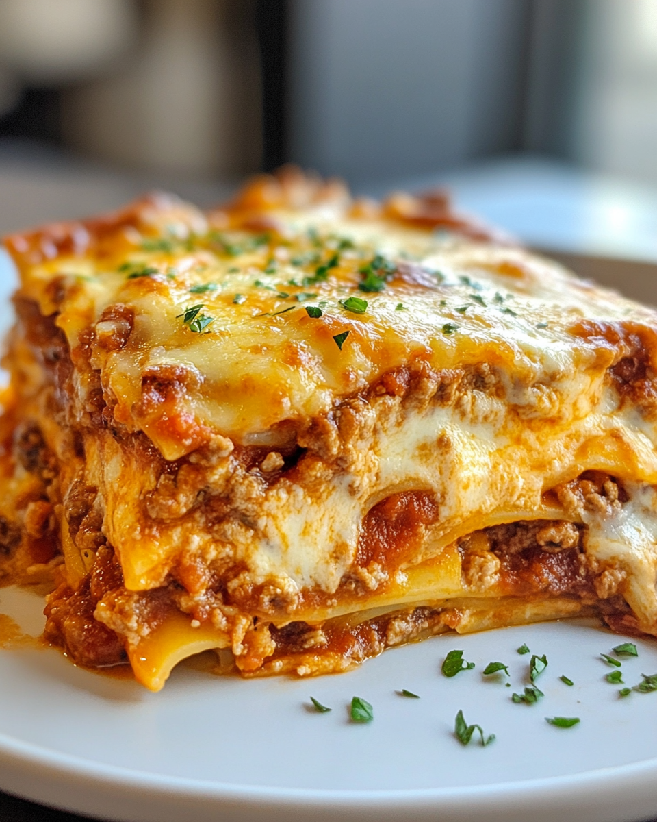 Ingredients prepared for lasagna in bowls and measuring cups