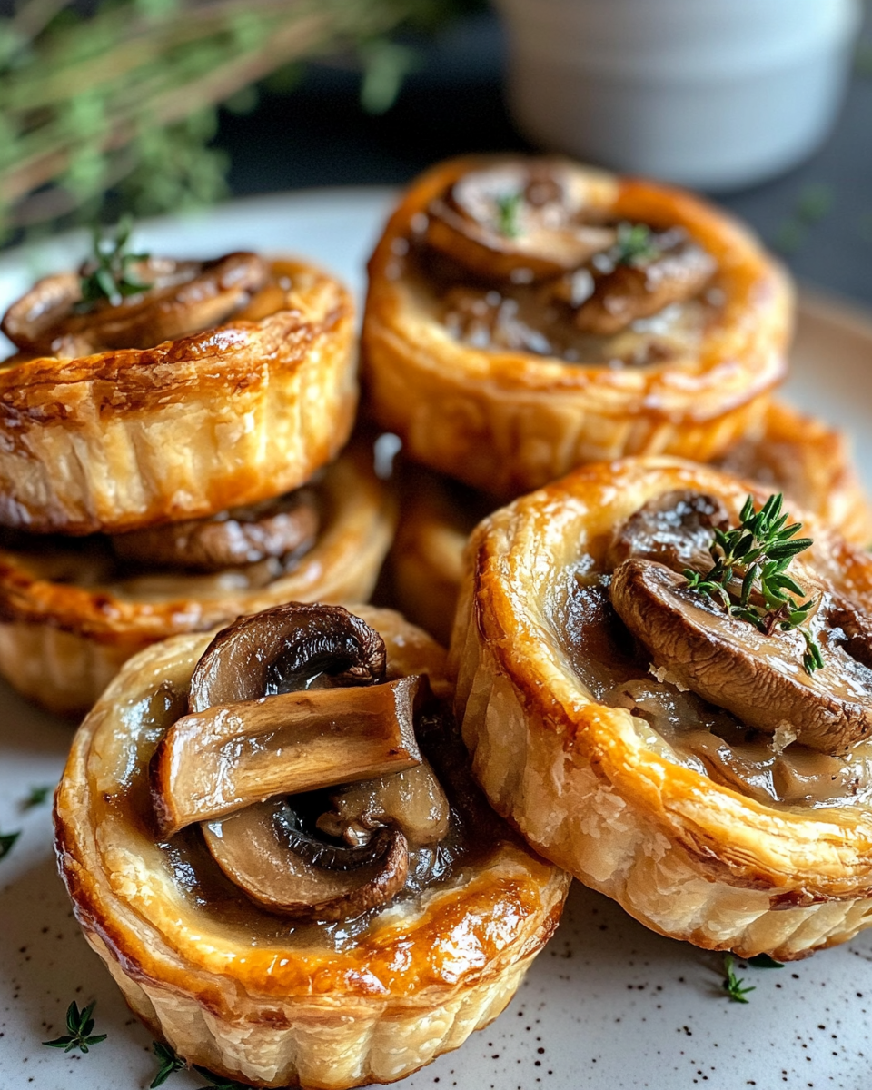 Mini mushroom and GruyE8 pot pies with thyme