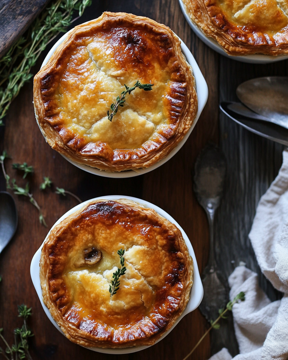 Mini mushroom gruyere pot pies savory individual bakes