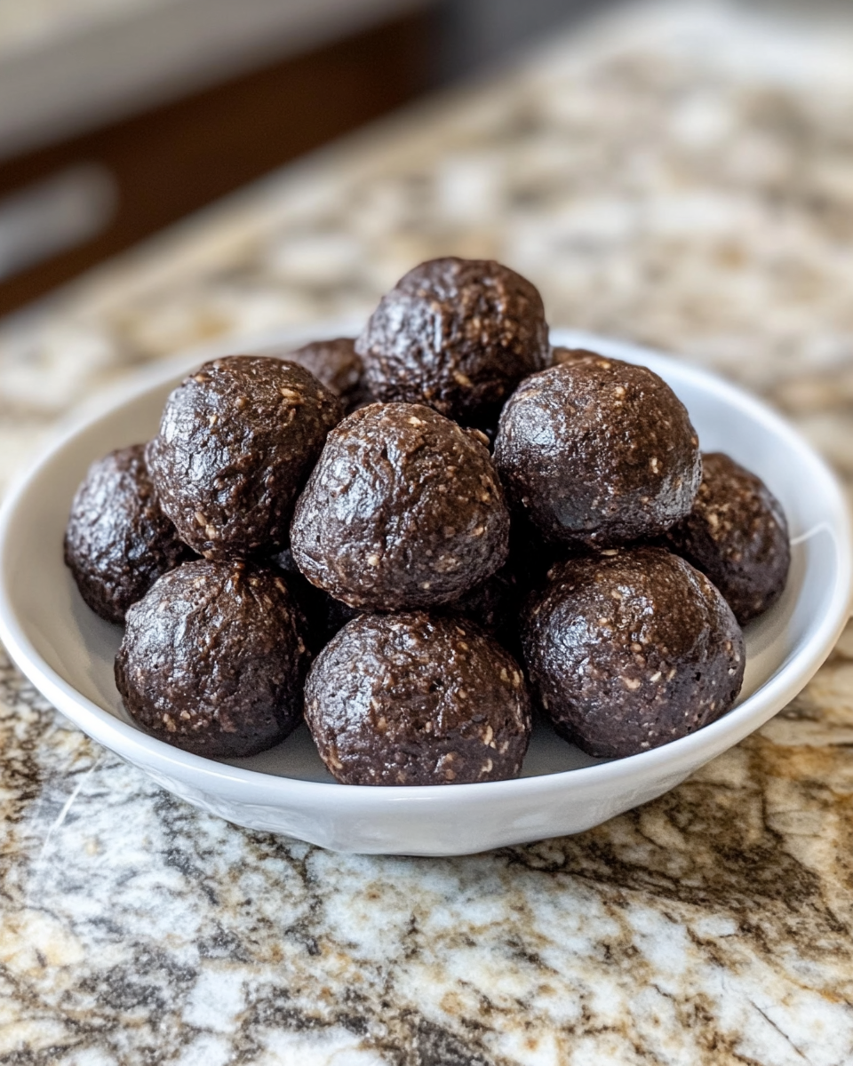 Mixed brownie batter balls on parchment